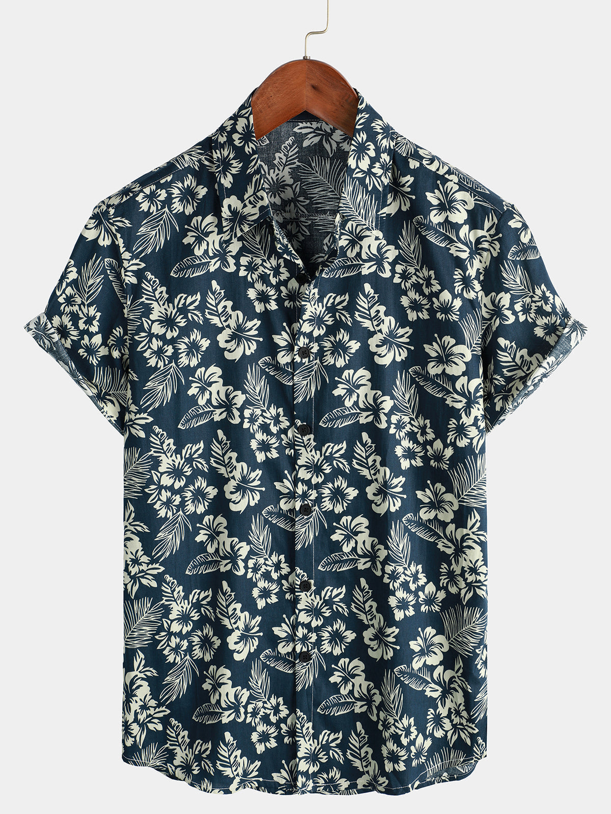 Katoenen Hawaii Overhemd met Korte Mouwen