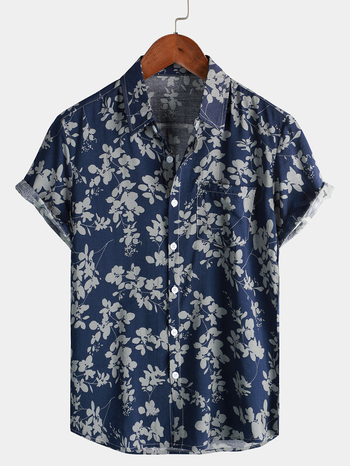 Katoenen Hawaii Overhemd met Korte Mouwen