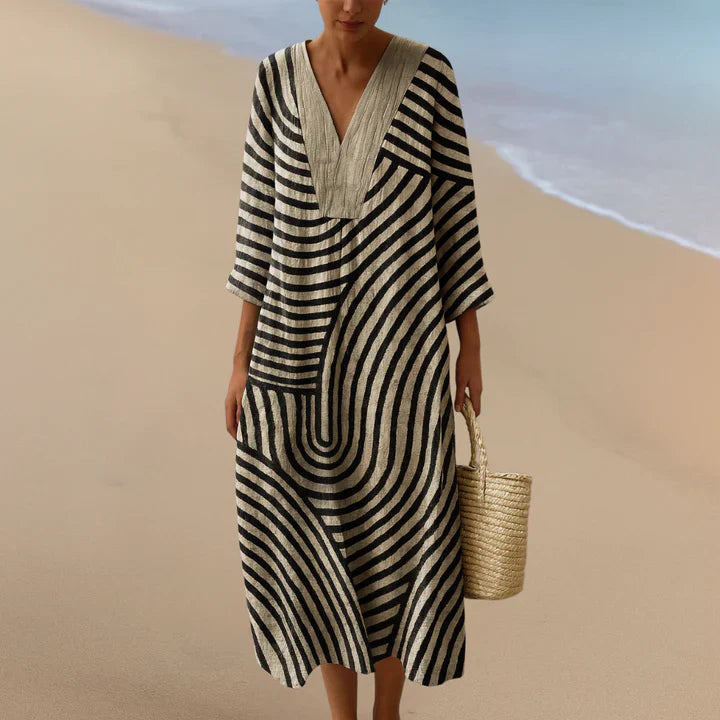 ELARA™ | MONOCHROME MAXI JURK