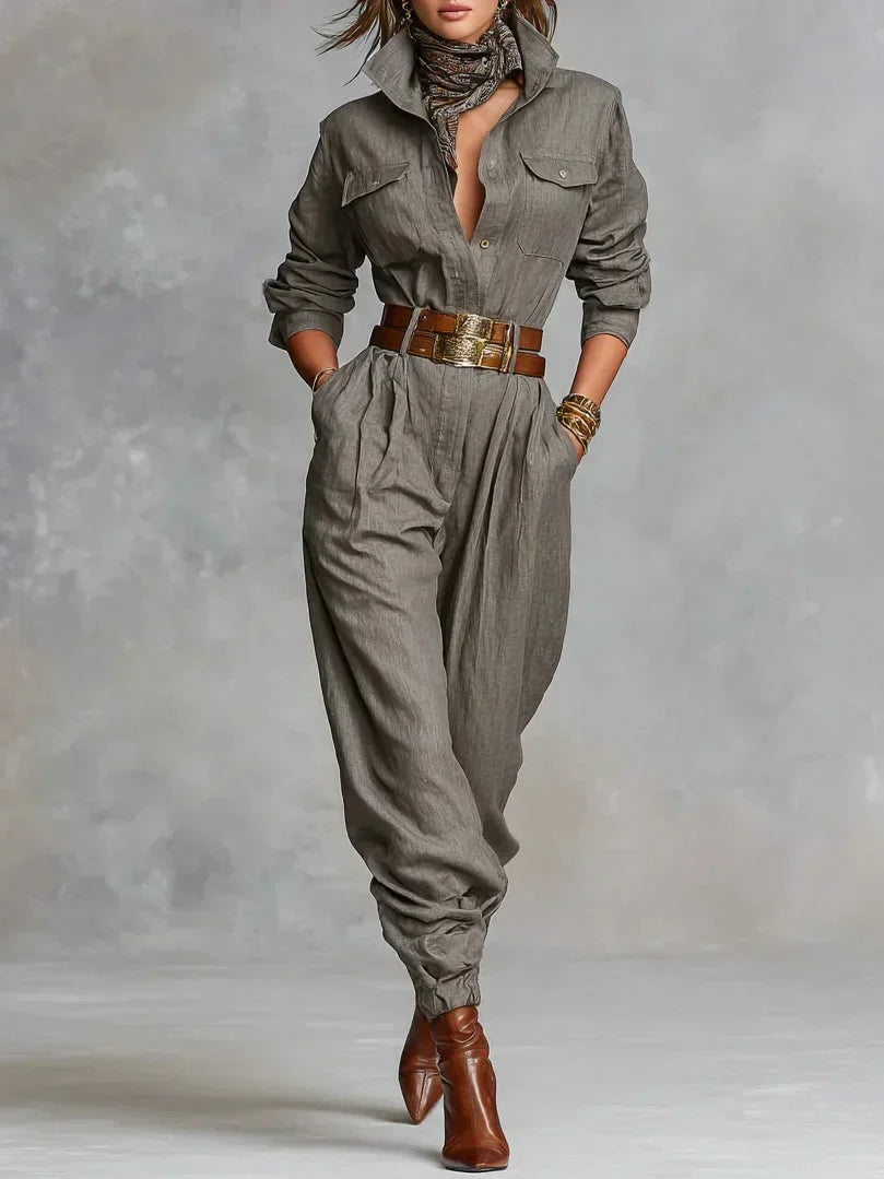 Megan | Linnen-Katoenen Jumpsuit