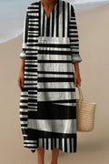 ELARA™ | MONOCHROME MAXI JURK