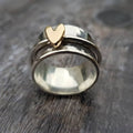 Zilveren Ring met Vintage Gouden Hart