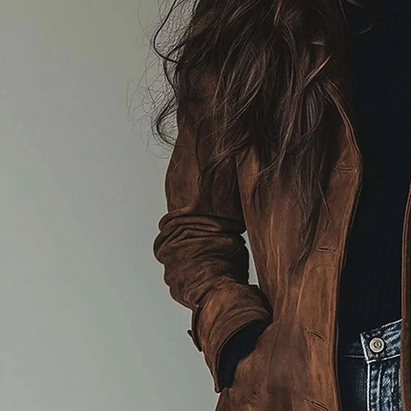 Philippa - Vintage suède trenchcoat