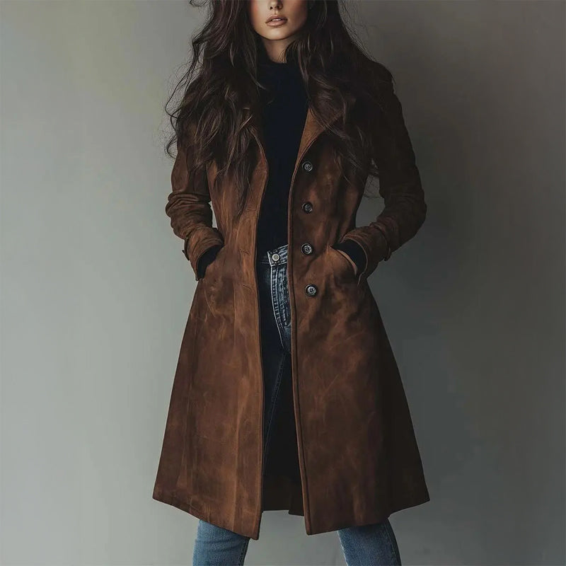 Philippa - Vintage suède trenchcoat