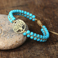 Levensboom Armband met Turquoise Steen