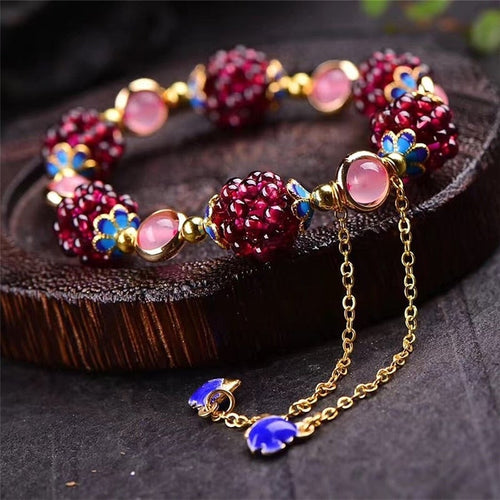 Armband met Natuurlijke Steen en Bessen