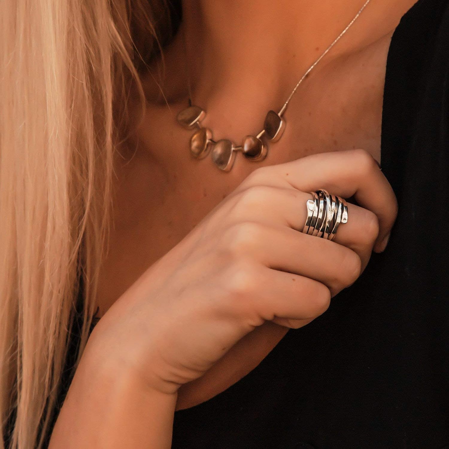 Lisa – Vintage Dikke Laag Zilveren Ring