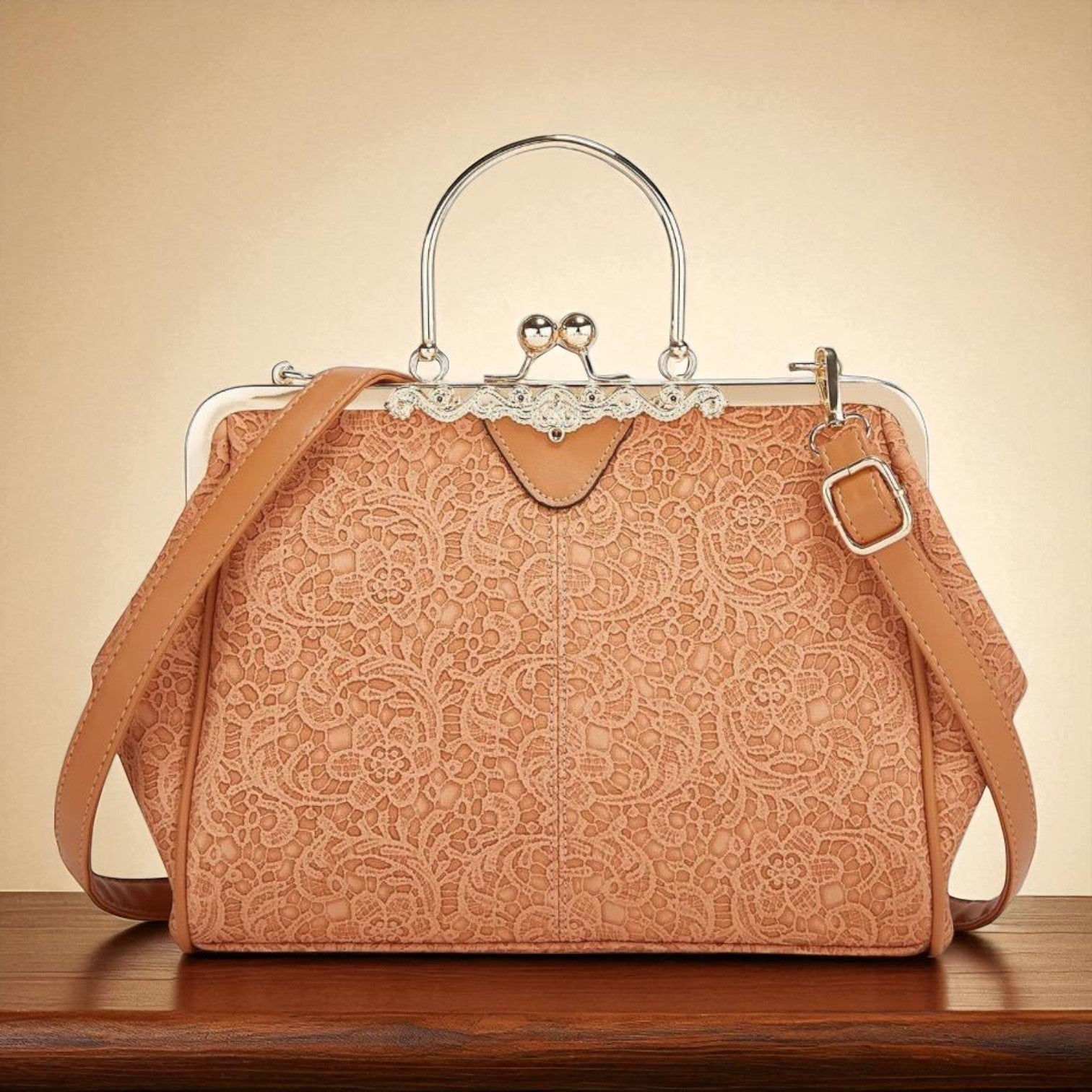 Vintage handtas met slot