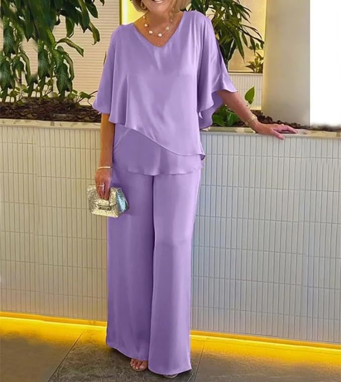 Martha - Comfortabele set met wijde pijpen
