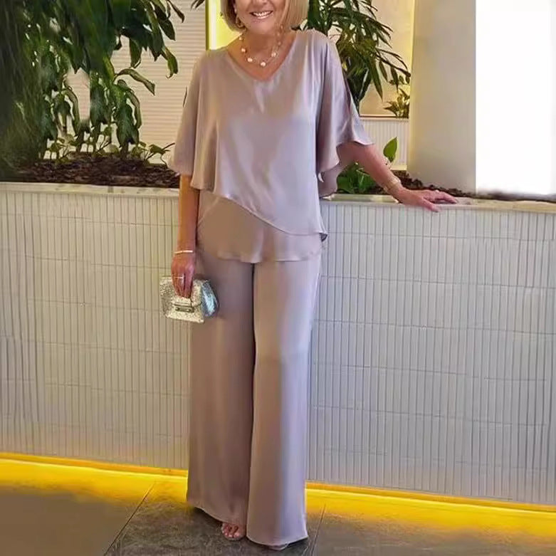 Martha - Comfortabele set met wijde pijpen