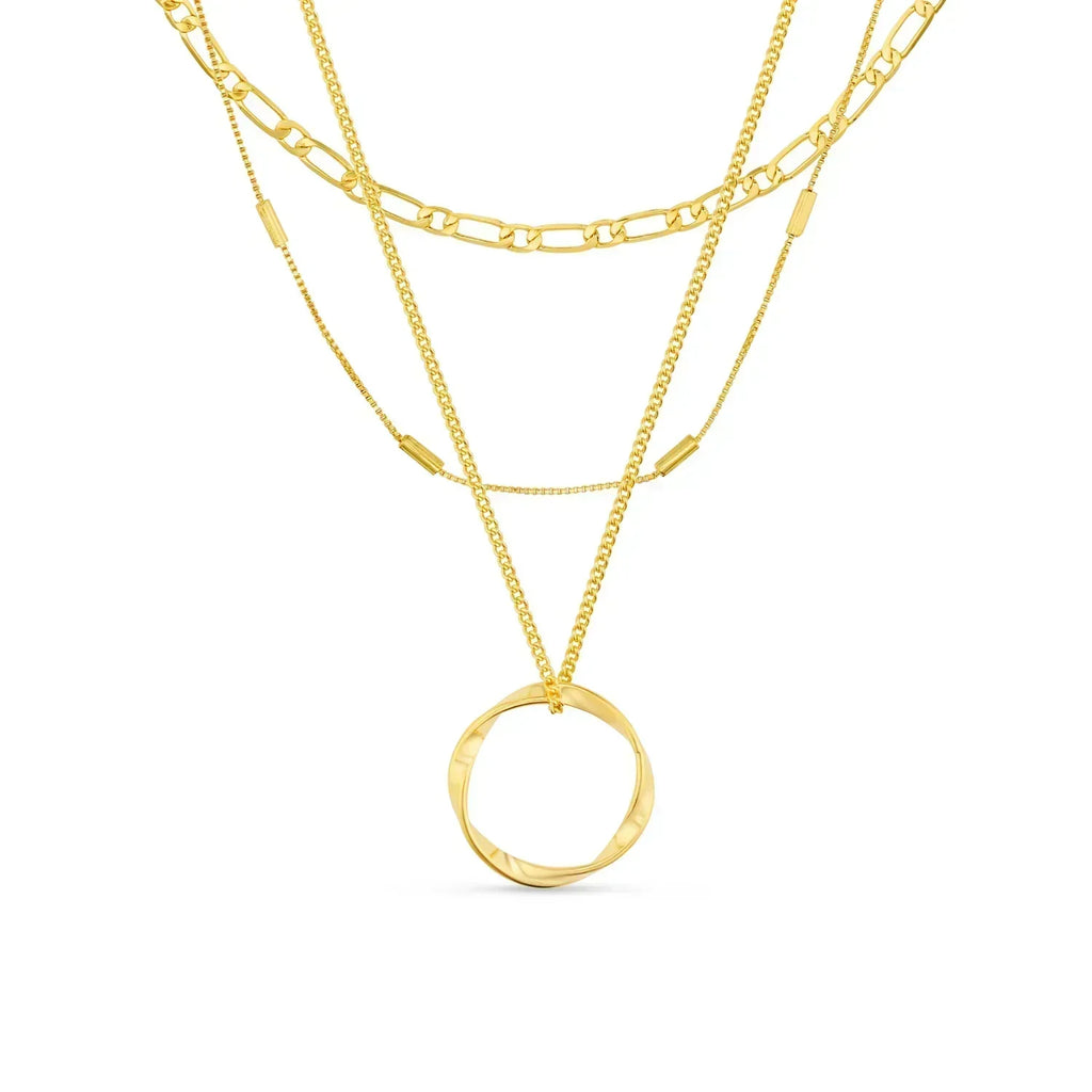 Gouden open cirkel ketting