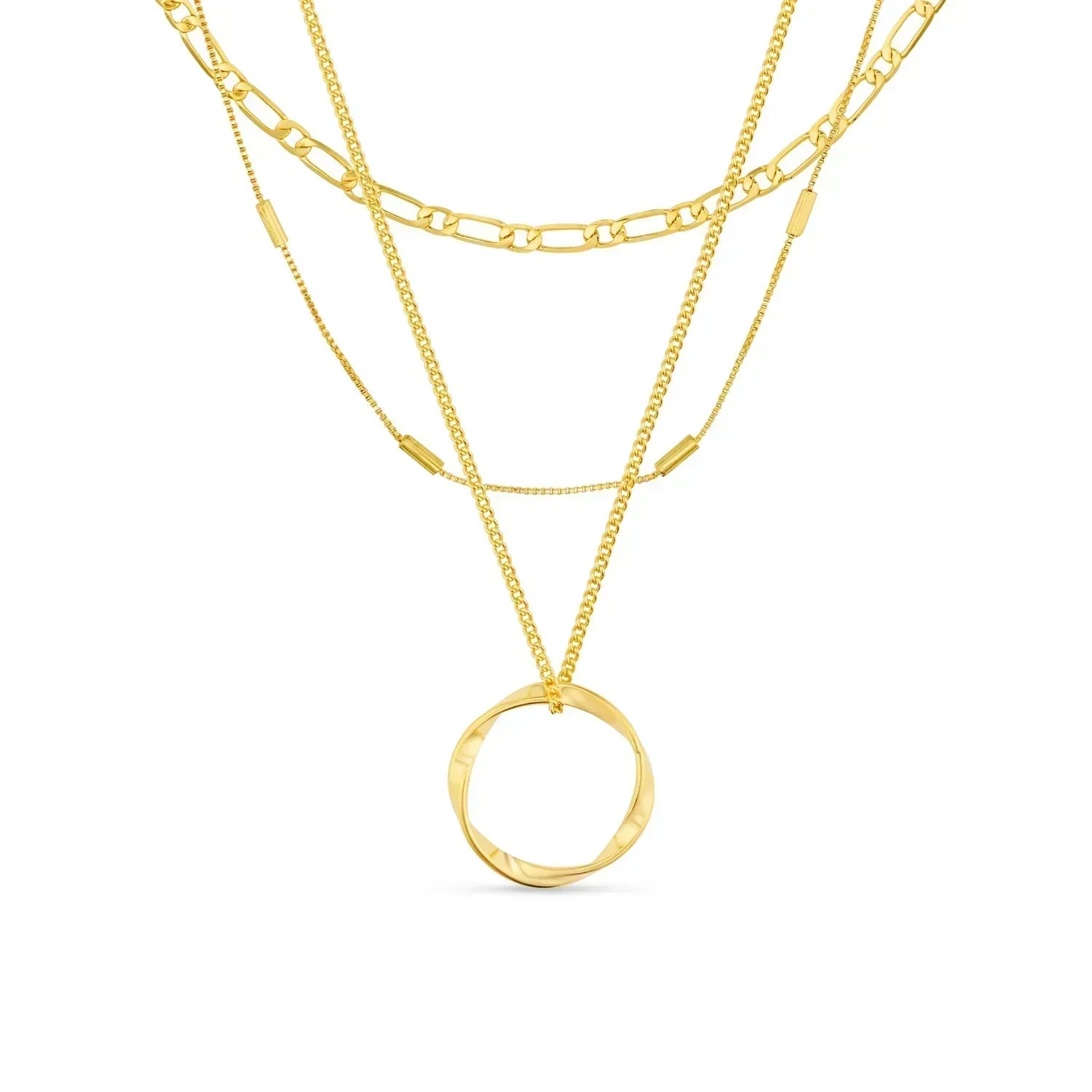 Gouden open cirkel ketting