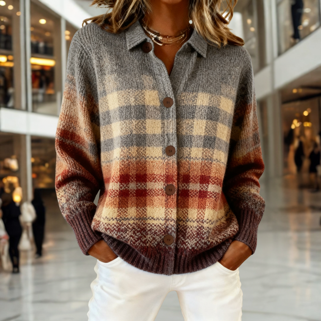 Nora™ - Gezellige Rustieke Ruit Vest