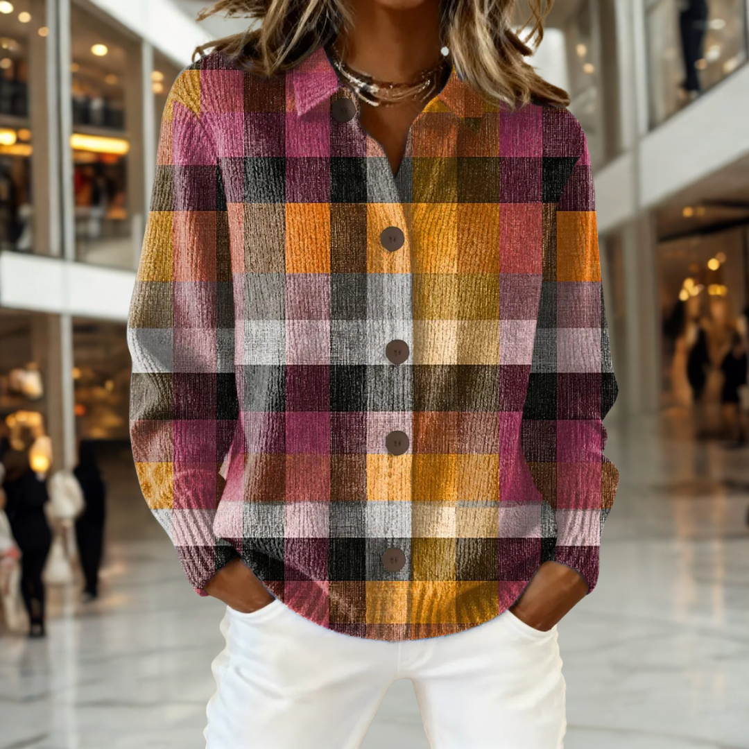 Lena™ - Cardigan met Heritage Check-patroon