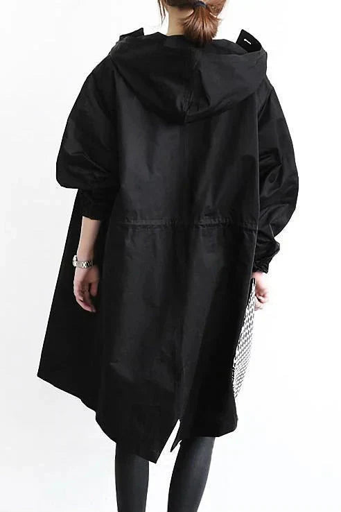 DORY | Oversized trenchcoat gecombineerd met hoodie