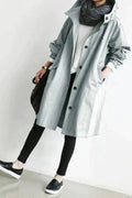 DORY | Oversized trenchcoat gecombineerd met hoodie