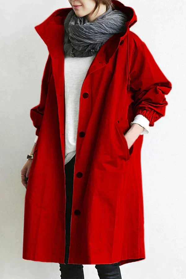 DORY | Oversized trenchcoat gecombineerd met hoodie