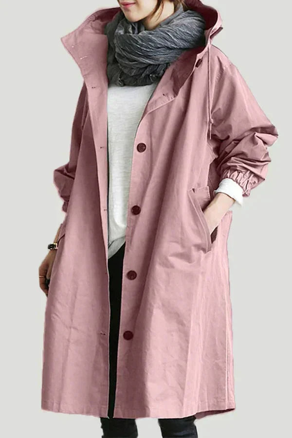 DORY | Oversized trenchcoat gecombineerd met hoodie