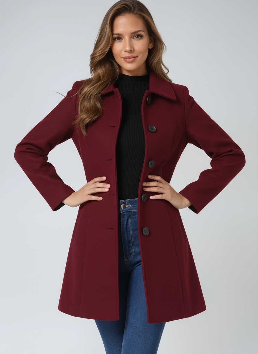 Josefine | Dames Enkele Borst Wintertrenchcoat