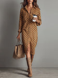 Claudia | Polka Dot Nepleer Midi-jurk