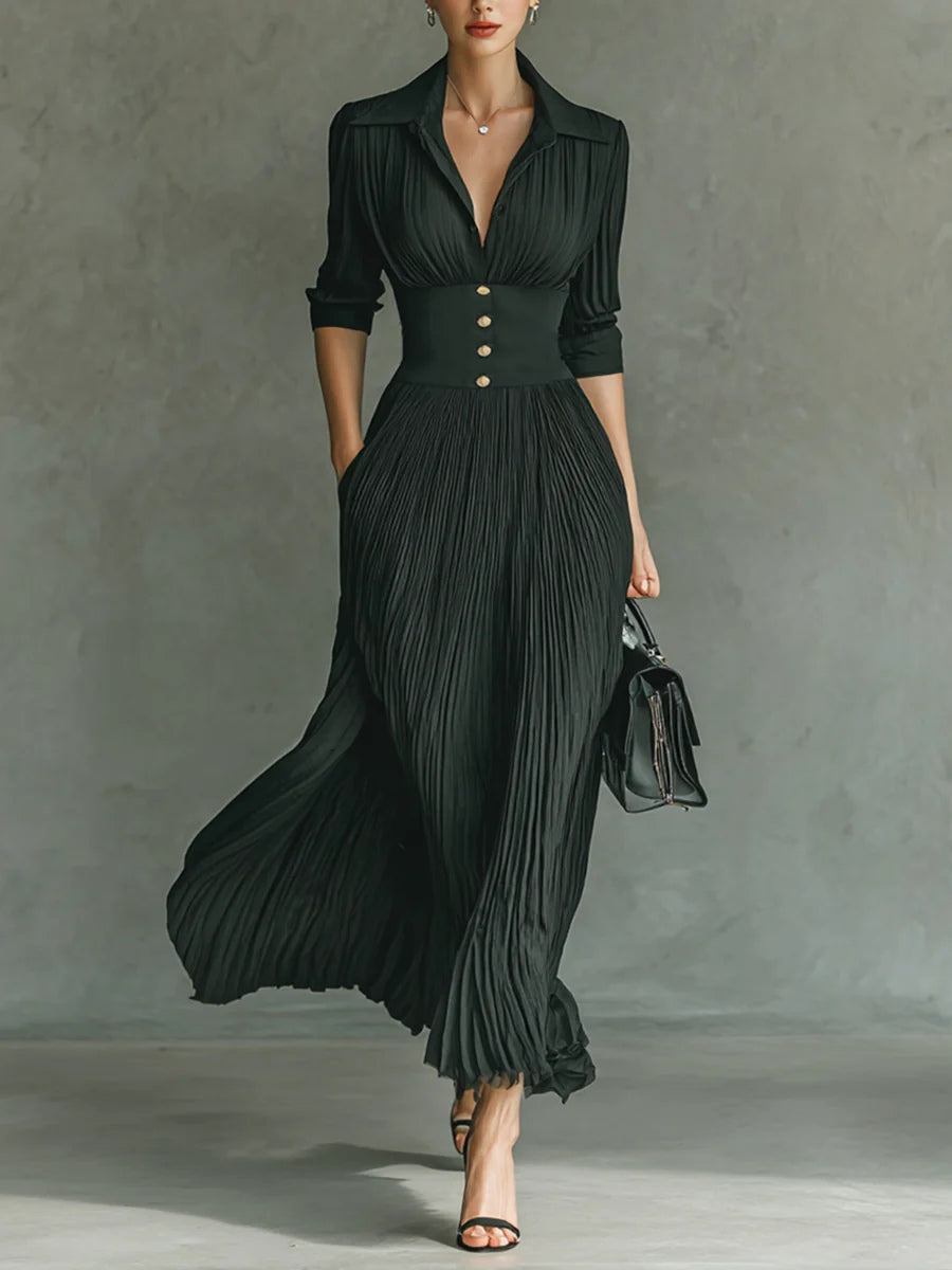 Maéline - Chic Aansluitend Taille Jurk