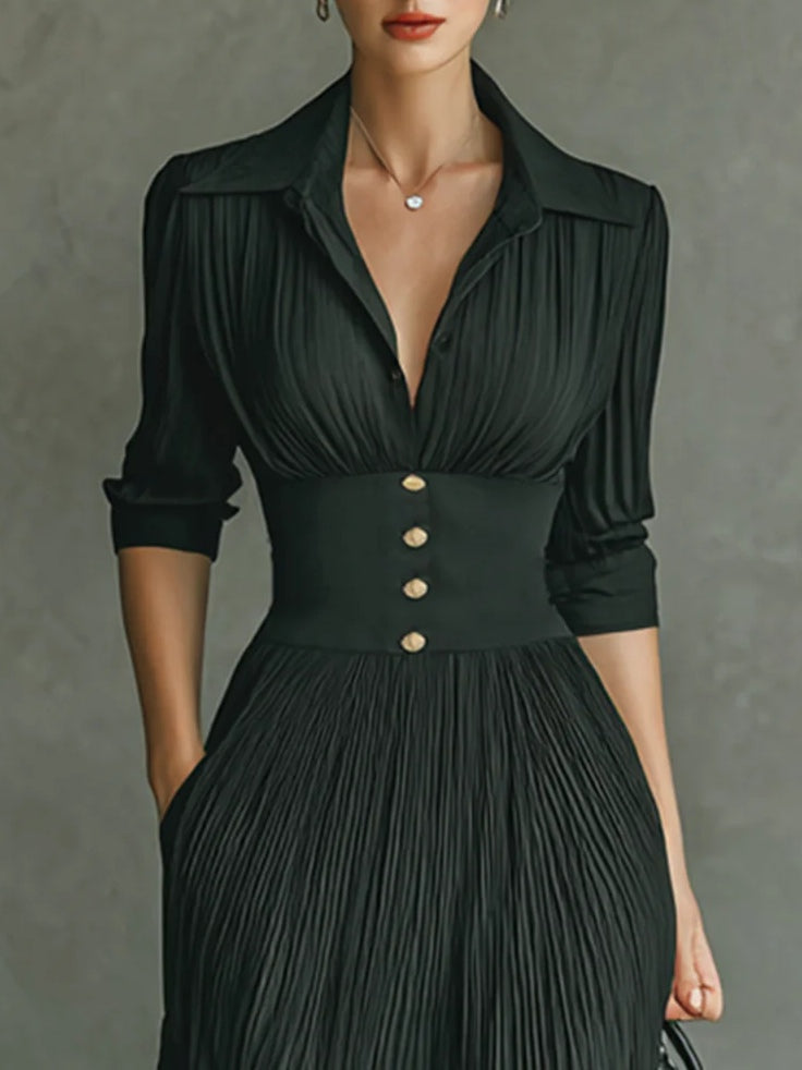 Maéline - Chic Aansluitend Taille Jurk