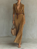 Célianne - Chic Suède Maxi Jurk