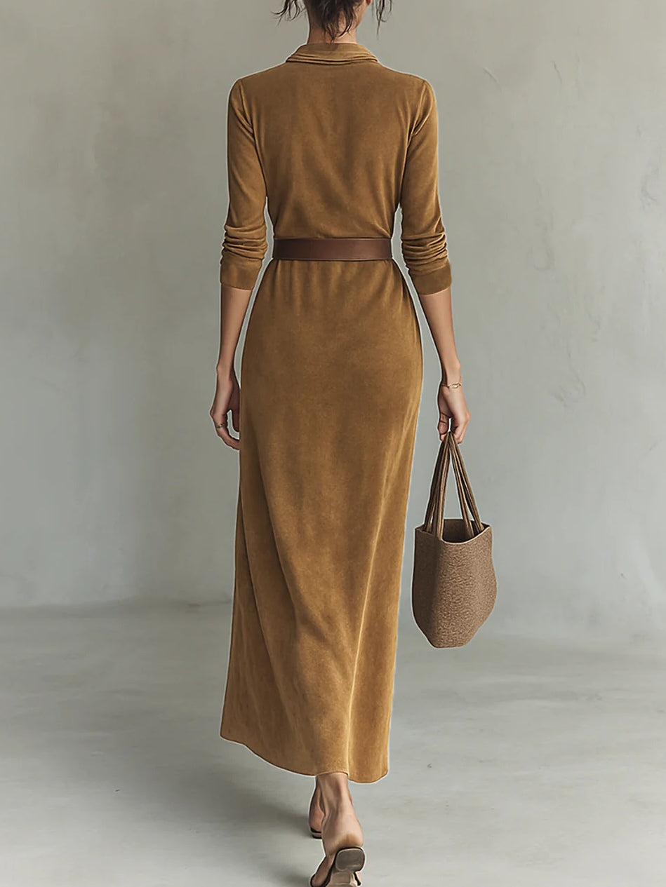 Célianne - Chic Suède Maxi Jurk