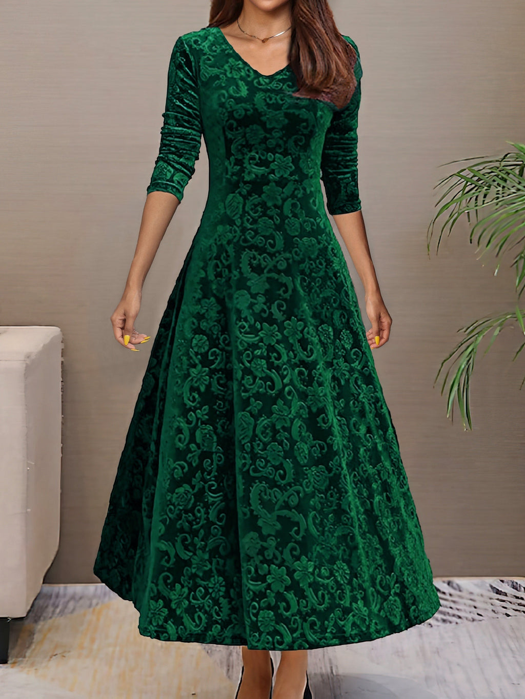 Denise | Fluwelen elegante jurk