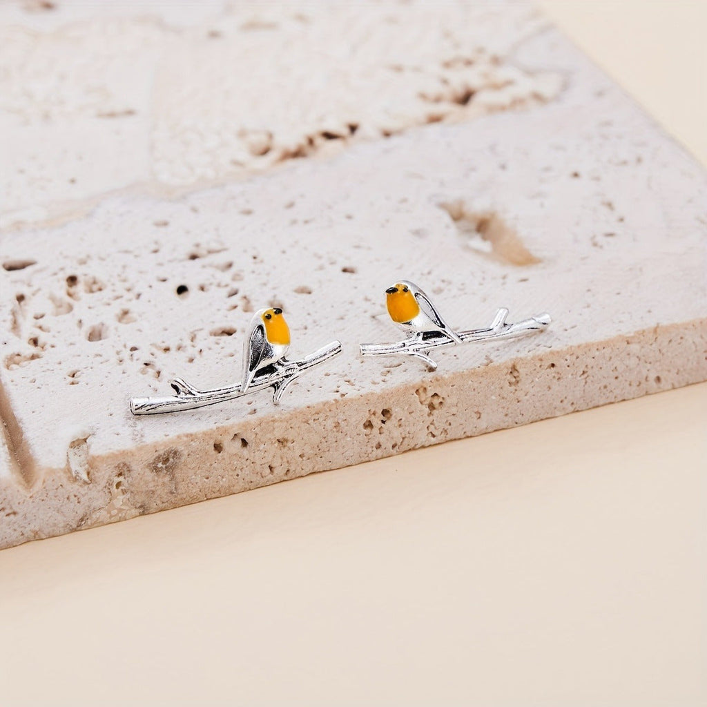 Vogeltjes | Fijne gouden oorbellen