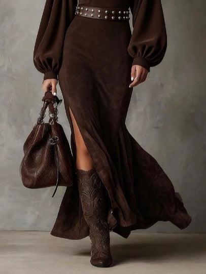 Harriet | Vintage Lantern-Mouw Midi Jurk