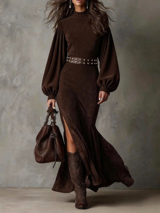 Harriet | Vintage Lantern-Mouw Midi Jurk