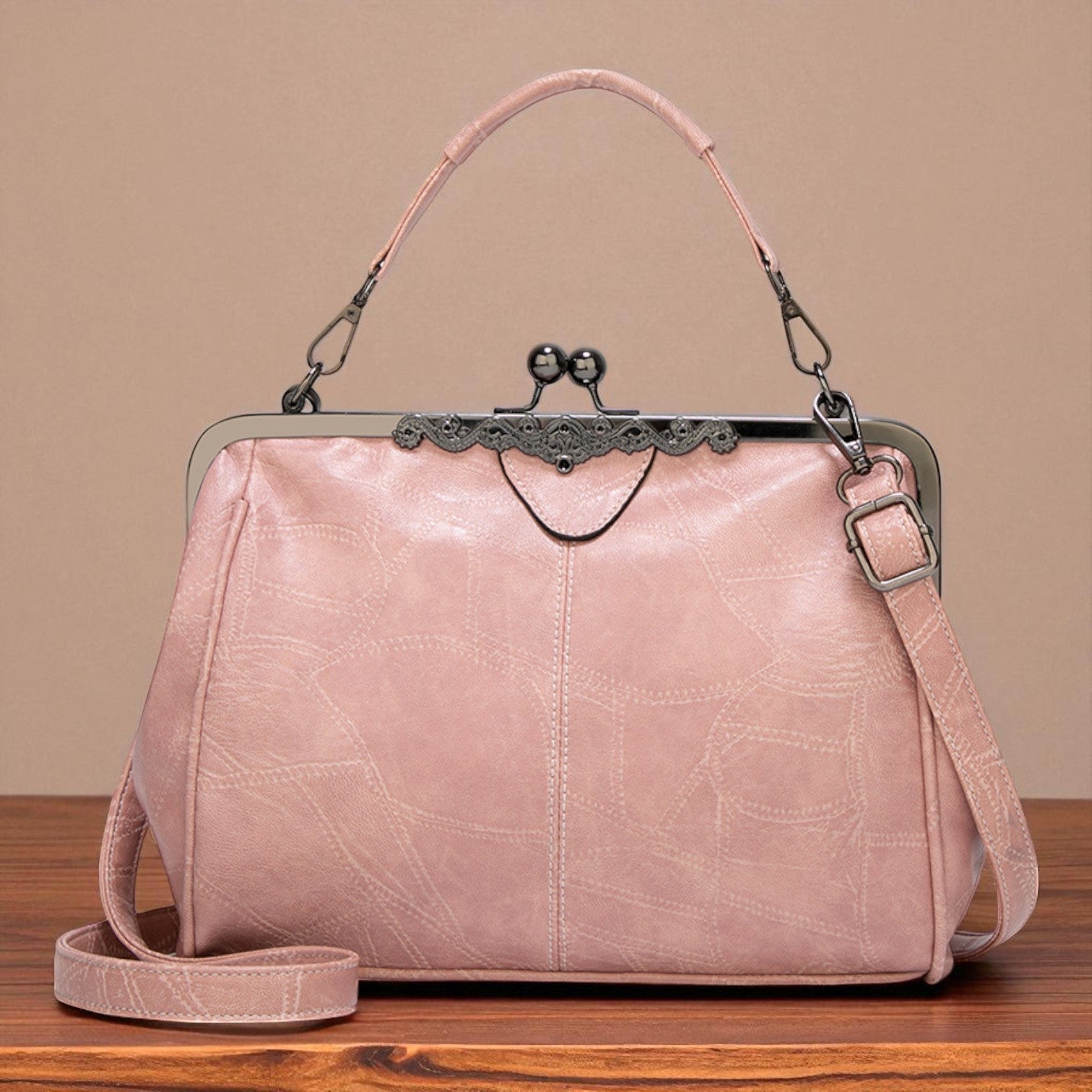 Vintage handtas met slot